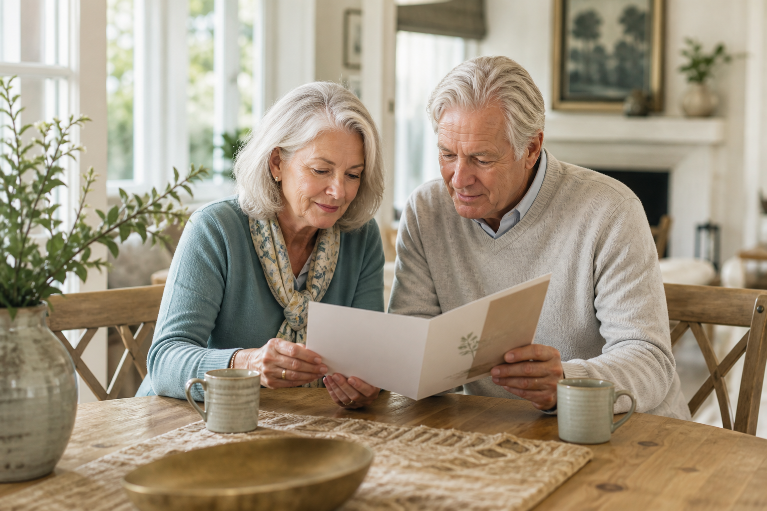 direct-mail-senior-couple-featured Older couple reviewing a thoughtfully targeted direct-mail piece together at home